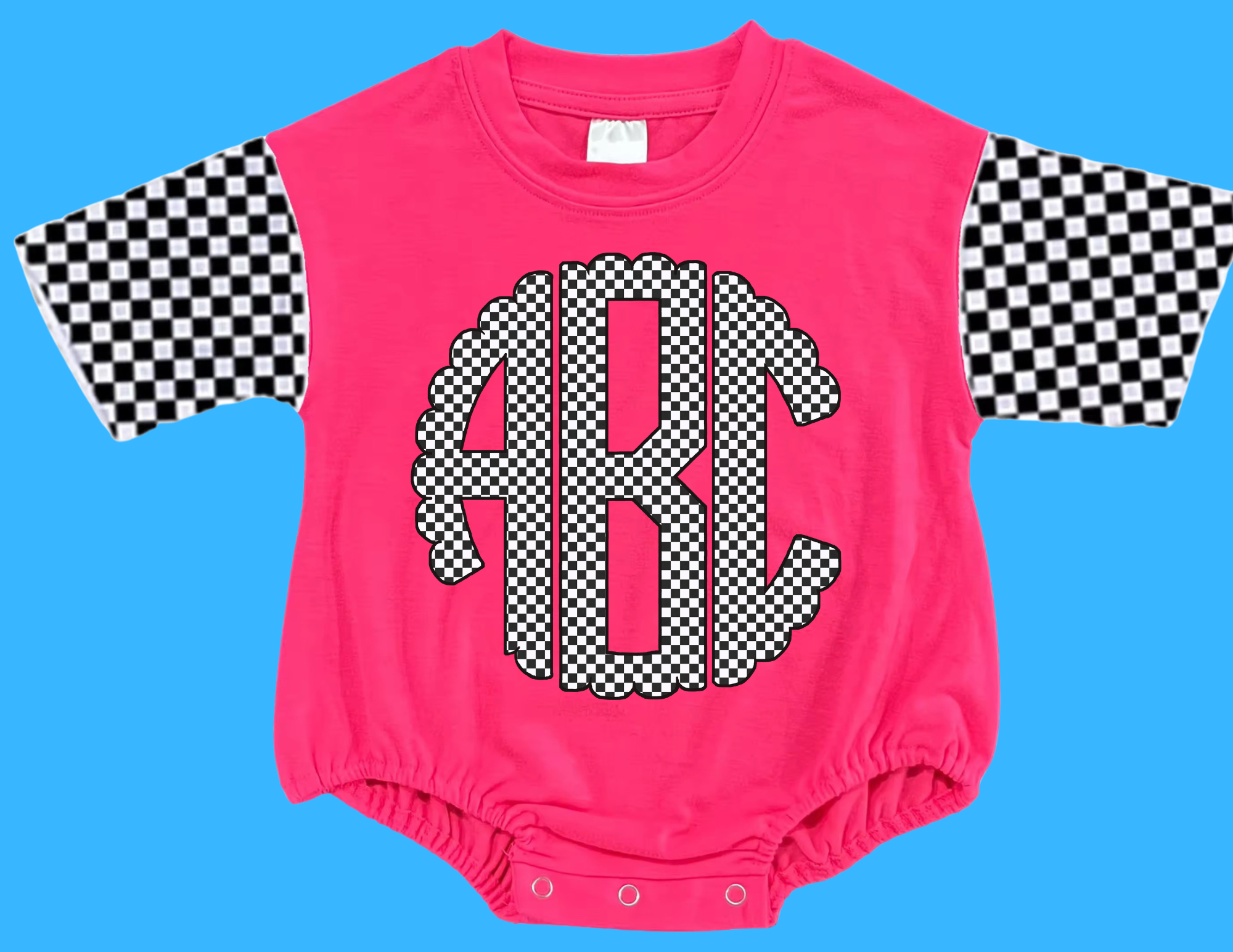 checkered monogram print dtf